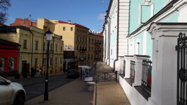 KIEV, UKRAINE - FEBRUARY 3, 2020: Street architecture Andreevsky