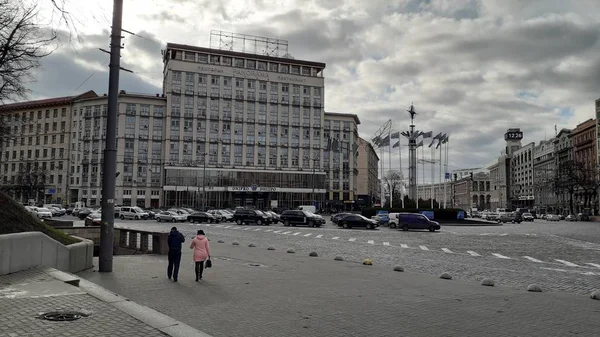 Kiev, ukraine - 3. Februar 2020: zentrale straße von khreschatyk — Stockfoto