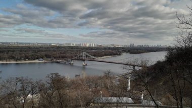 KIEV, UKRAINE - FEBRUARY 3, 2020: Panorama of the city and a vie