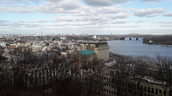 KIEV, UKRAINE - FEBRUARY 3, 2020: Panorama of the city and a vie — ストック写真