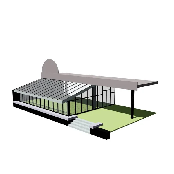 Three-dimensional model of the summer platform of the annex to t — Stock Photo, Image
