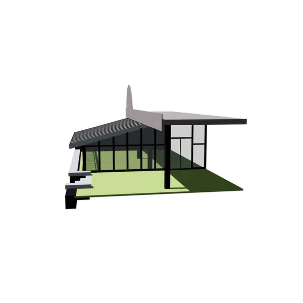 Ek binanın yaz platformunun üç boyutlu modeli — Stok fotoğraf