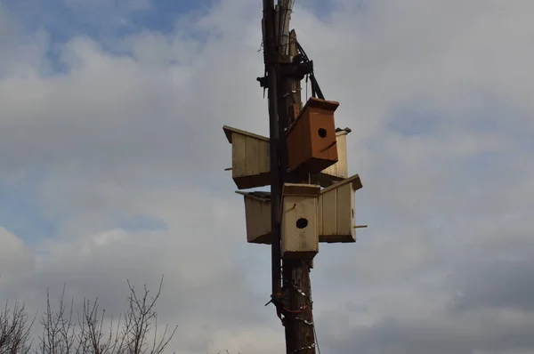 Casas de pájaros sobre un pilar en una montaña —  Fotos de Stock