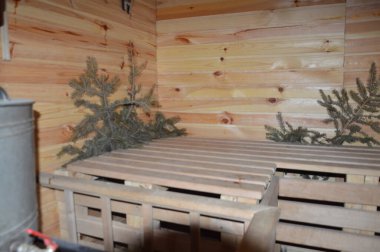 Sauna ve odun banyosu.