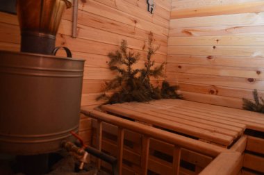 Sauna ve odun banyosu.