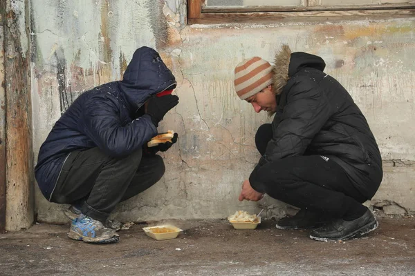 Belgrad 'da kışın göçmenler — Stok fotoğraf