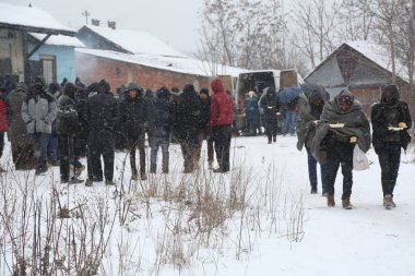Belgrad 'da kışın göçmenler