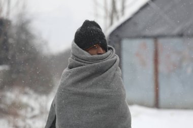 Belgrad 'da kışın göçmenler