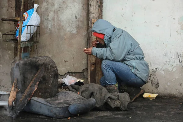 Migrants bloqués en Serbie vers l'UE — Photo