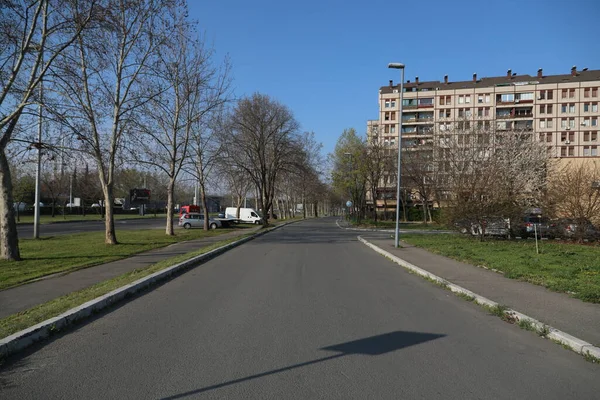 Belgrade Serbia Abril 2020 Durante Fin Semana Impusieron Calles Vacías — Foto de Stock