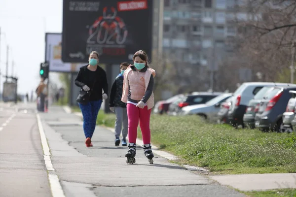 Belgrad Serbia Mart 2020 Corona Virüsü Tüm Sırbistan Yayılmaya Devam — Stok fotoğraf