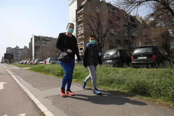 Belgrad Serbia Mart 2020 Corona Virüsü Tüm Sırbistan Yayılmaya Devam — Stok fotoğraf
