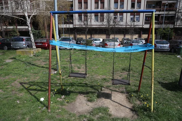 Belgrade Serbia March 2020 Empty Playground Corona Virus Continues Spread — Stock Photo, Image