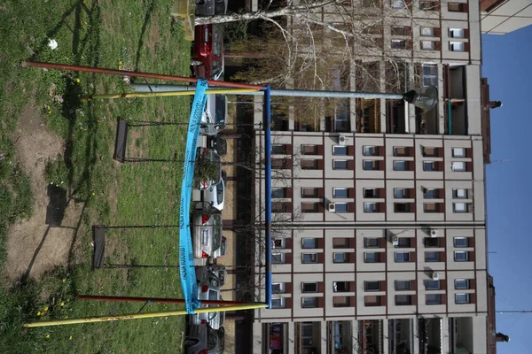 Belgrade Serbia March 2020 Empty Playground 由于科罗纳病毒继续在塞尔维亚各地蔓延 政府实施宵禁以防止科罗纳病毒疾病的蔓延 — 图库照片