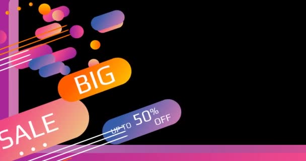 Big Sale Loop Animation Banner Grande Campagna Promozione Delle Vendite — Video Stock