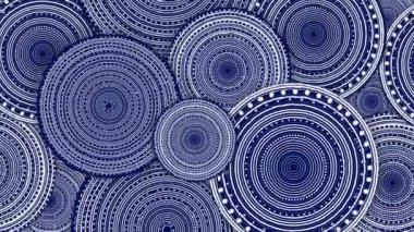 Blue or white wheels or circles spin and create an optical illusion. 4k video for background or screen saver in your project
