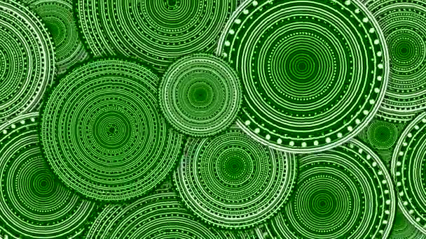 Green White Wheels Circles Spin Create Optical Illusion Video Background — 비디오