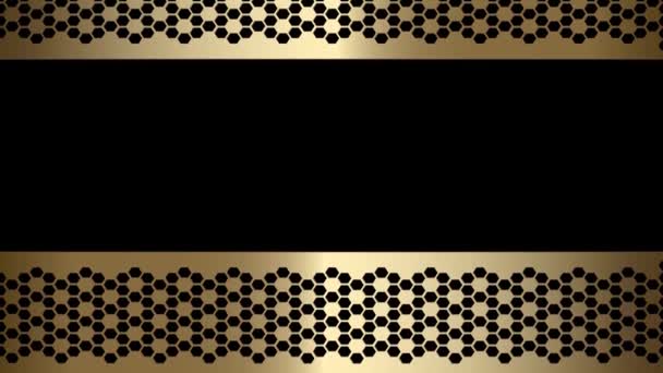 Abstrakte Geometrische Videorahmenstruktur Mit Goldenem Hintergrund Mit Einem Pfeil Rahmen — Stockvideo