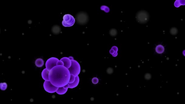 Coronavirus Covid 19医疗动画 病毒模型是现实的 细菌和病毒的病原体爆发 引起微生物的疾病 循环视频在4K — 图库视频影像
