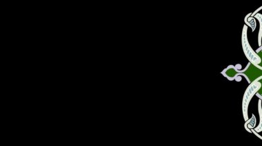 İran ya da Arap halı süsüsüyle dinamik renk geçiş animasyonu. Sağdan sola doğru siyah bir arkaplanda. 4k video