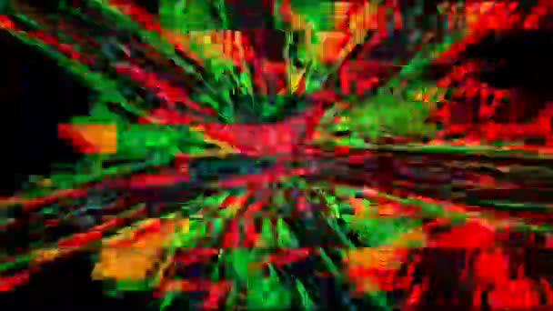 Glitch Fluide mouvant abstrait. illusions visuelles, ondes en mouvement — Video