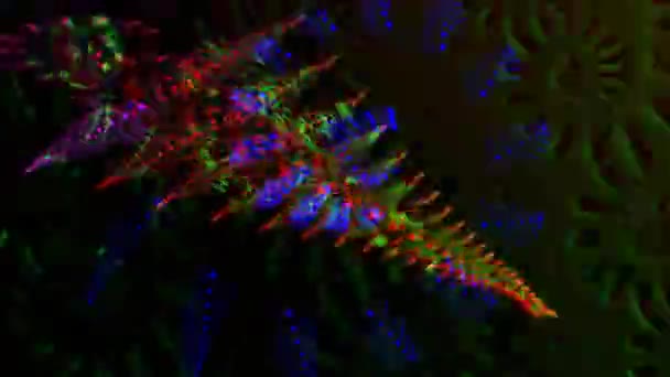 Yellow Red fractal sequence patterns 3D. — Stock Video