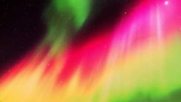Aurora borealis, eine wunderschöne mehrfarbige Transfusion — Stockvideo