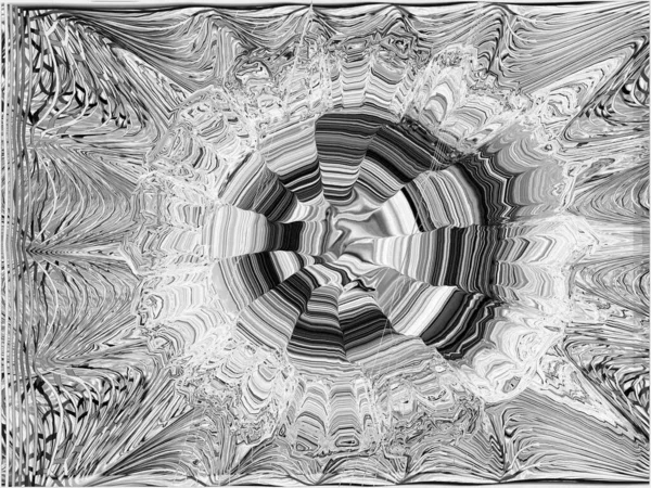 Геометрическая Абстракция Черно Белым Цветом Металлически Пересекающиеся Полосы Переплетаются Странные — стоковое фото