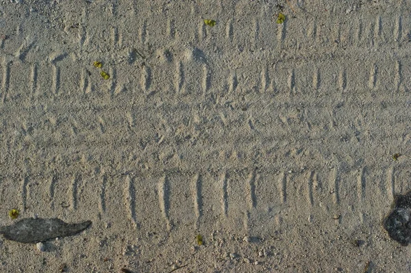 Textura Grava Ladrillo Roto Con Rastros Neumáticos Coche Vista Superior —  Fotos de Stock