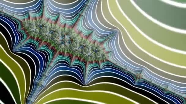 Абстрактное многоцветное фрактальное движение в 3D — стоковое видео
