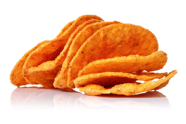 Chips de maíz aislados en blanco —  Fotos de Stock