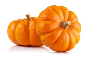 Whole mini pumpkin isolated on white background clipart