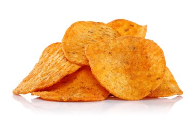 mısır cipsi beyaz zemin üzerine izole
