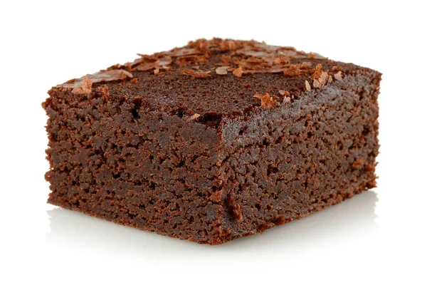 Slice Brownie Isolated White Background — Stock Photo, Image