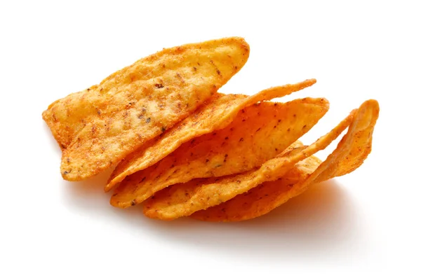 Högen Taco Chips Isolerad Vit Bakgrund — Stockfoto