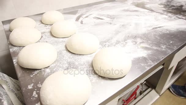 Masa hecha a mano Amasada Panadería — Vídeo de stock