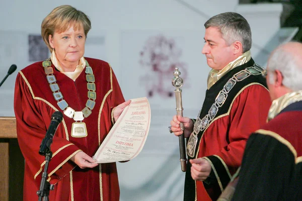 Bulgaria Merkel Doctor Honoris Title — Stock Photo, Image