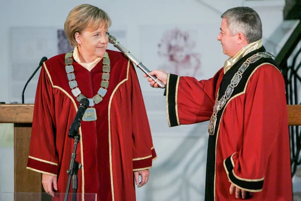 Bulgaria Merkel Doctor Honoris Title — Stock Photo, Image