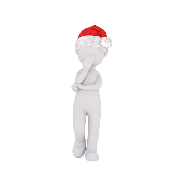 Little 3D character in santa hat — Φωτογραφία Αρχείου