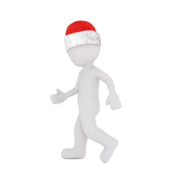Noel Baba şapkalı küçük 3d karakter — Stok fotoğraf
