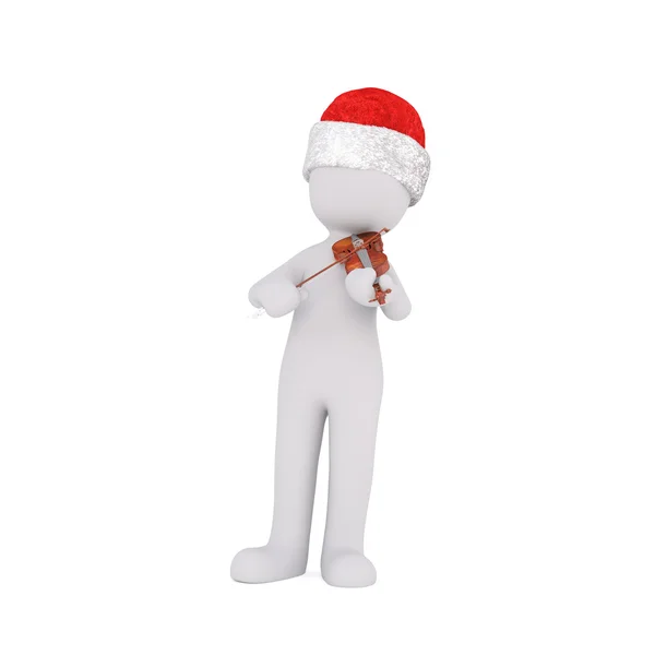 Little 3D character in santa hat — Stockfoto