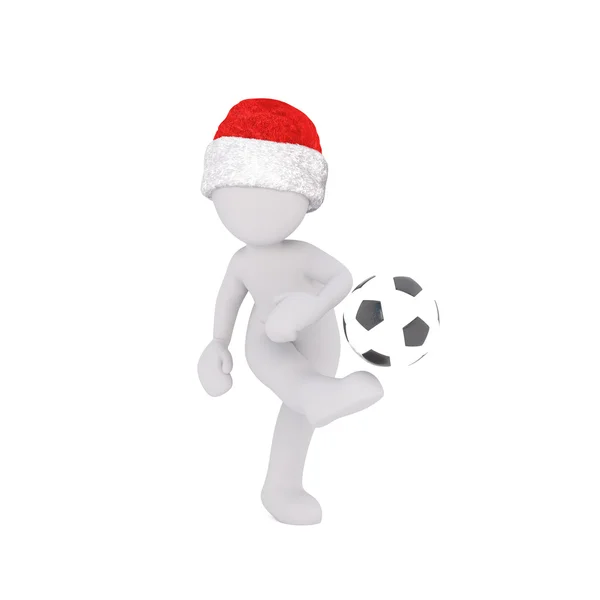 Kleine 3D-Figur im Weihnachtsmann-Hut — Stockfoto