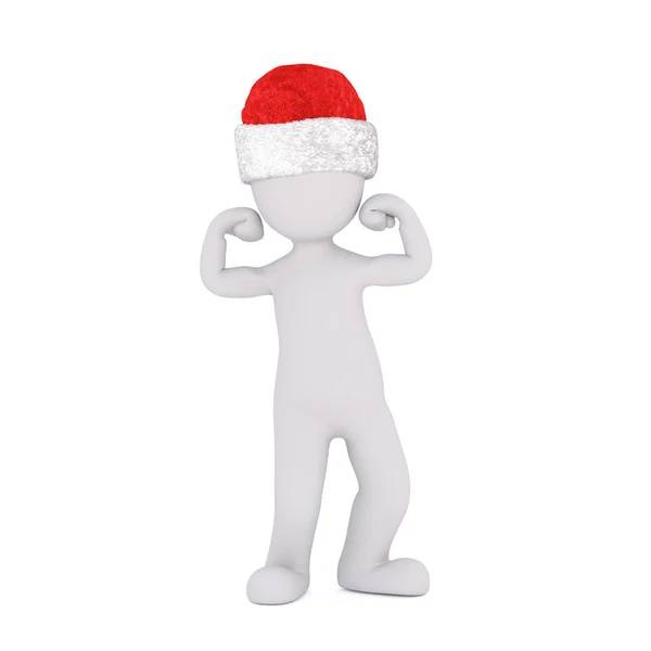 Little 3D character in santa hat — Stockfoto