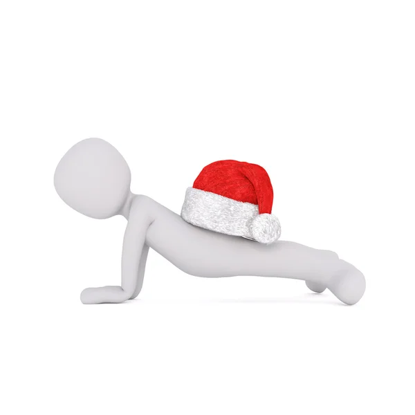 Little 3D character in santa hat — Stockfoto