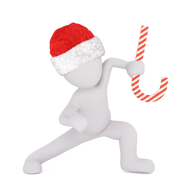 3D figure in Christmas hat — Stock Photo, Image