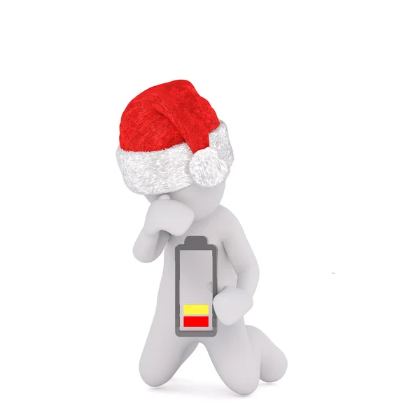 3D figur i jul hatt — Stockfoto