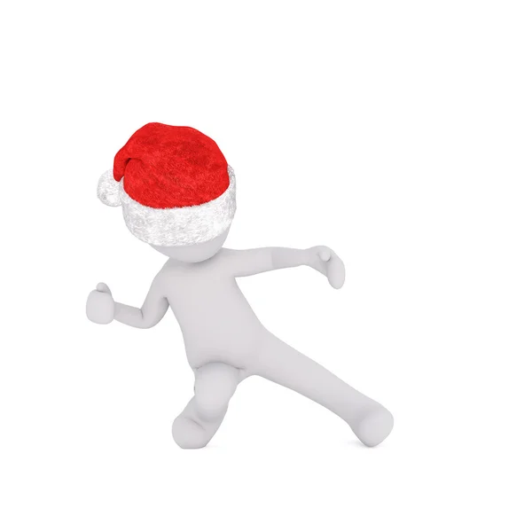 3d hombre con una gorra de Navidad — Foto de Stock