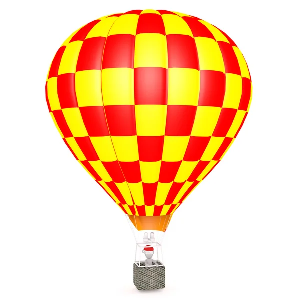 3D mužů v horkovzdušném balónu — Stock fotografie