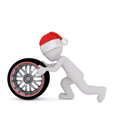 bir Noel kap ile 3D adam