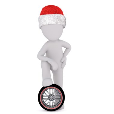 bir Noel kap ile 3D adam